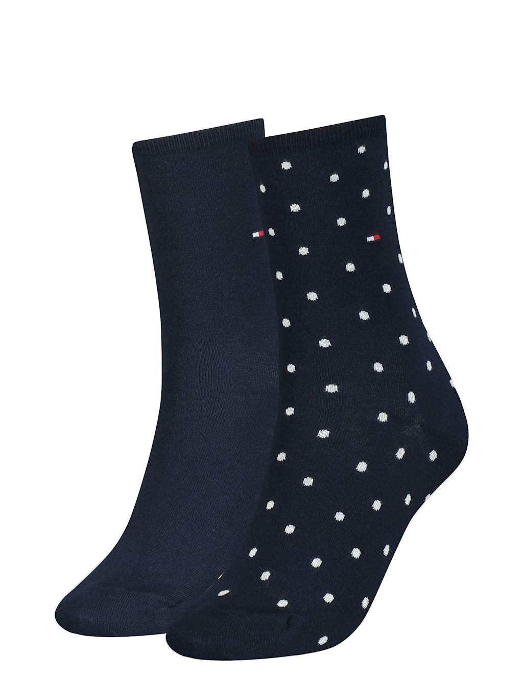 2pk Cotton Rich Polka Dot Ankle High Socks