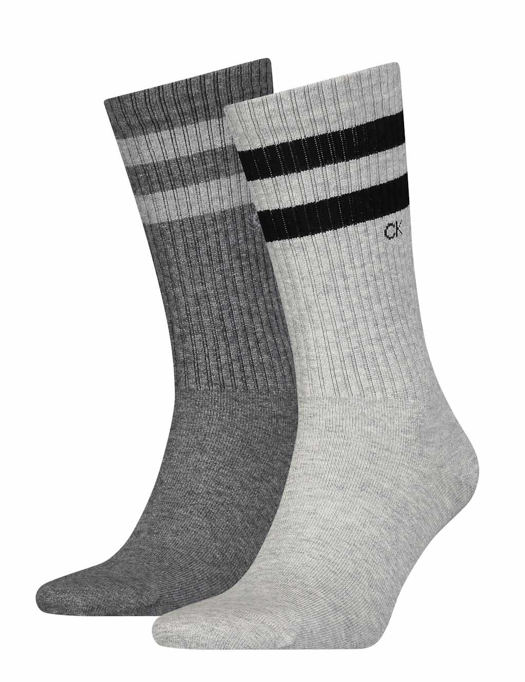 2pk Striped Cuff Cotton Rich Sports Socks