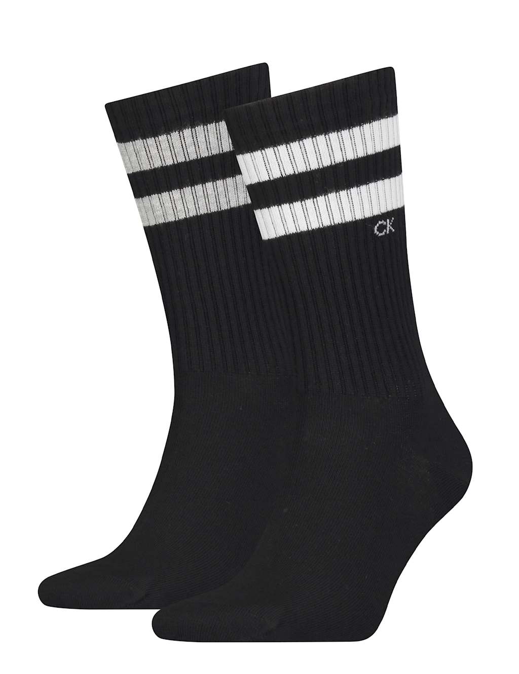 2pk Striped Cuff Cotton Rich Sports Socks
