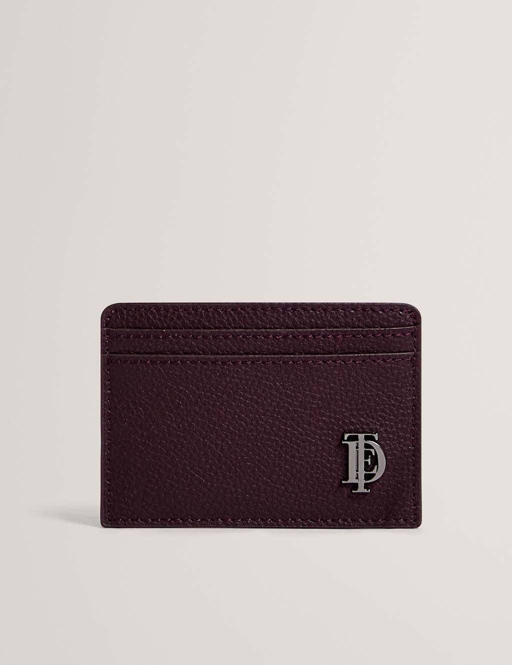 Ted Baker Men's Pebbled Leather Card Holder - Burgundy - Available at M&S
