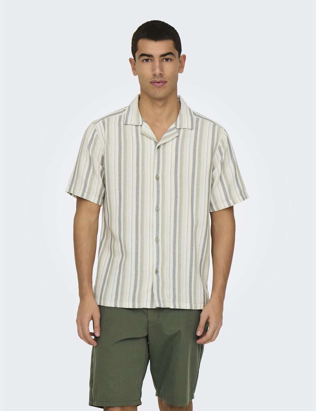 Cotton Rich Striped Knitted Polo Shirt
