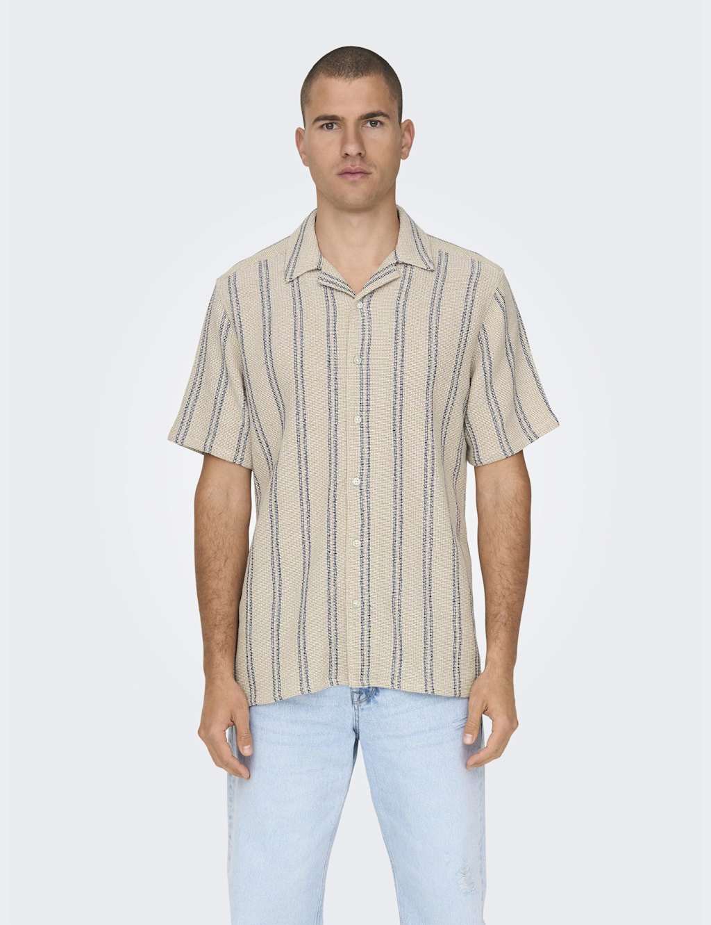 Cotton Rich Striped Knitted Polo Shirt