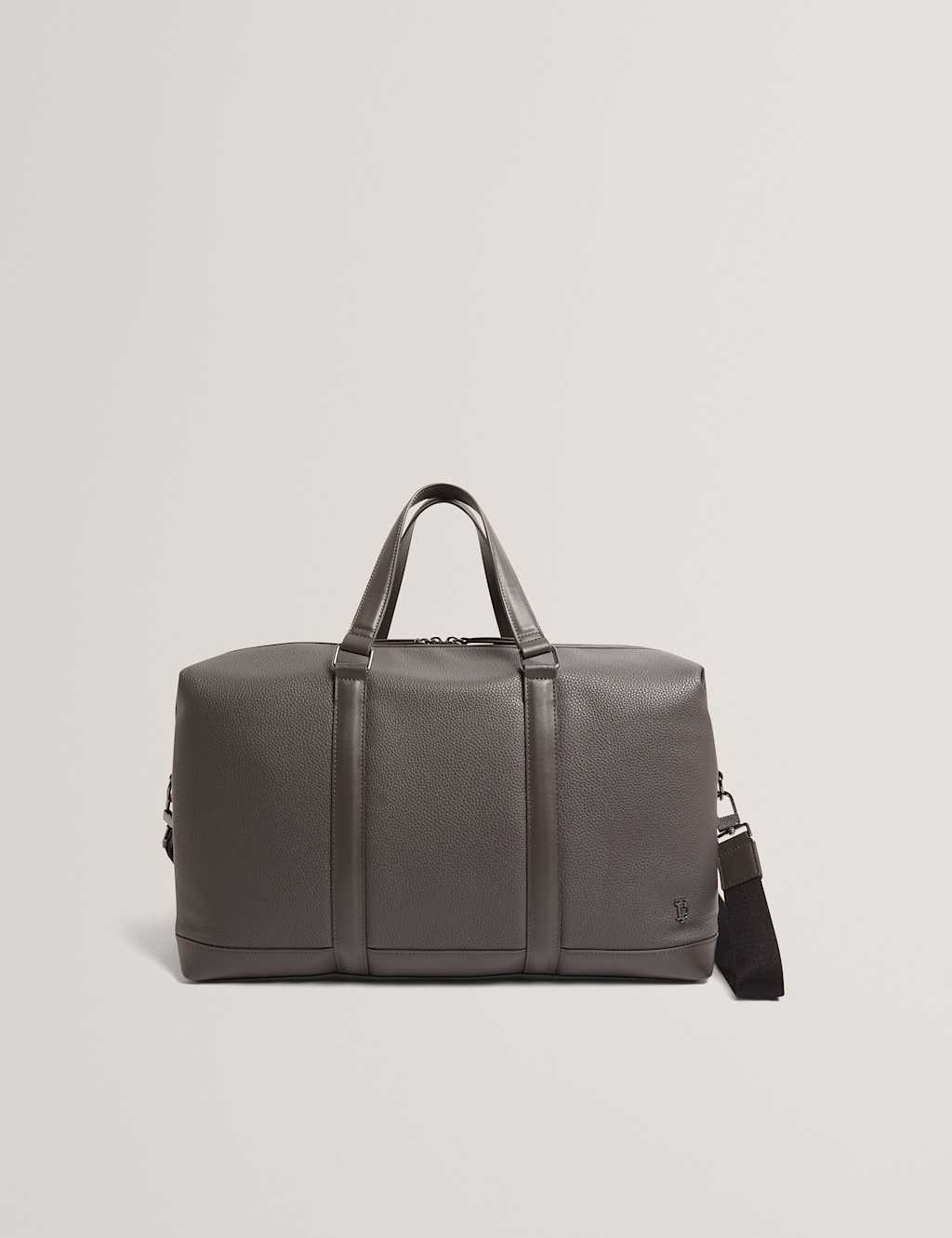 Ted Baker Pebbled Faux Leather Adjustable Holdall Dark Grey