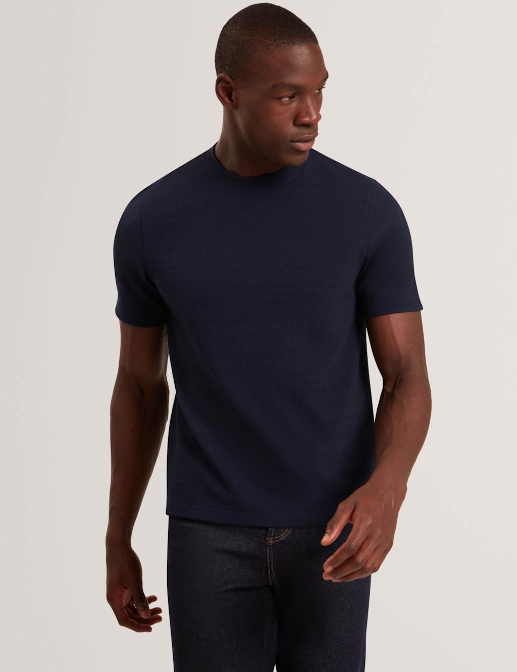 Ted Baker Men's Textured T-Shirt - M - Navy - Available at M&S