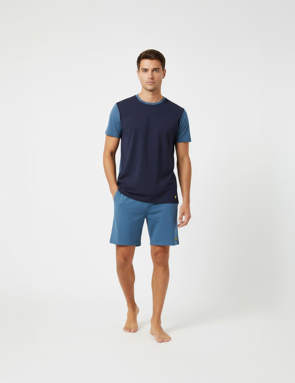 Lyle & Scott Men's Cotton Rich Pyjama Set - 2XL - Blue Mix - Available at M&S