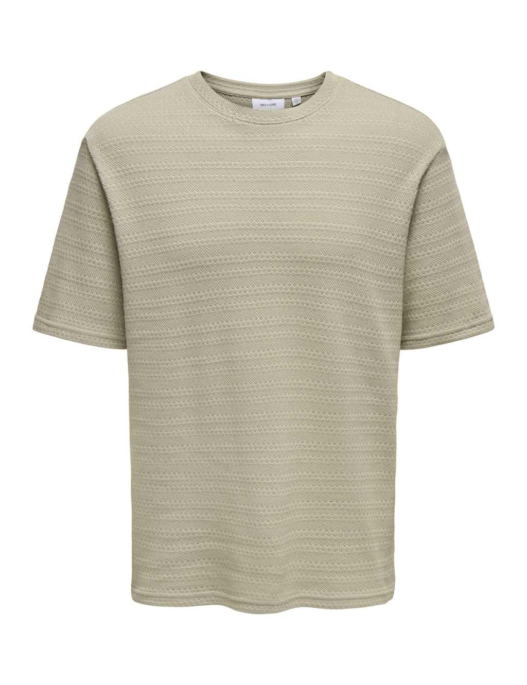 Pure Cotton Textured Crew Neck T-Shirt