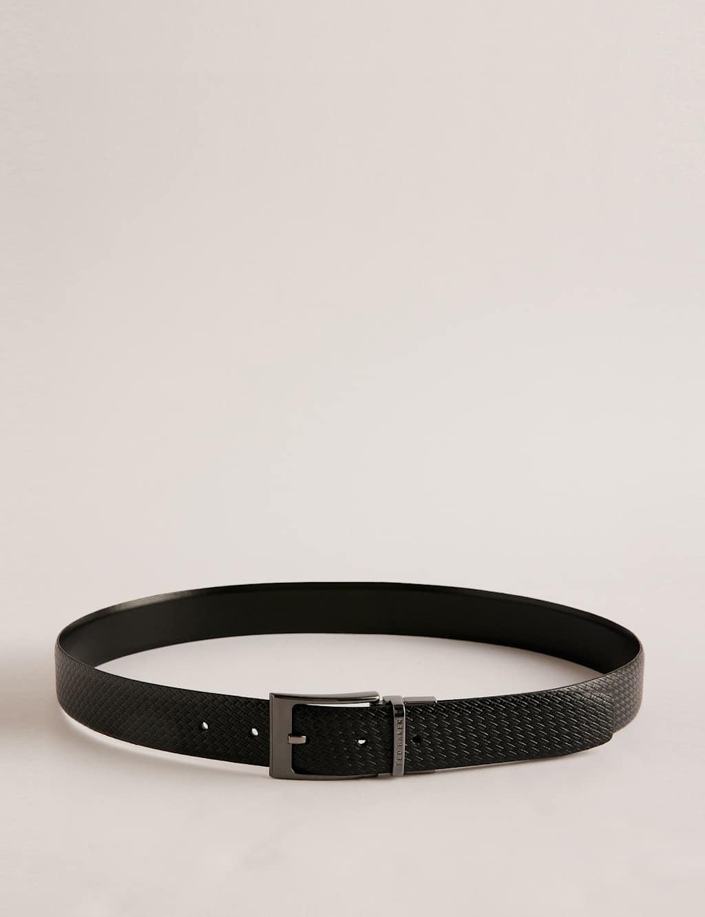 Ted Baker Leather Woven Texture Belt Brown