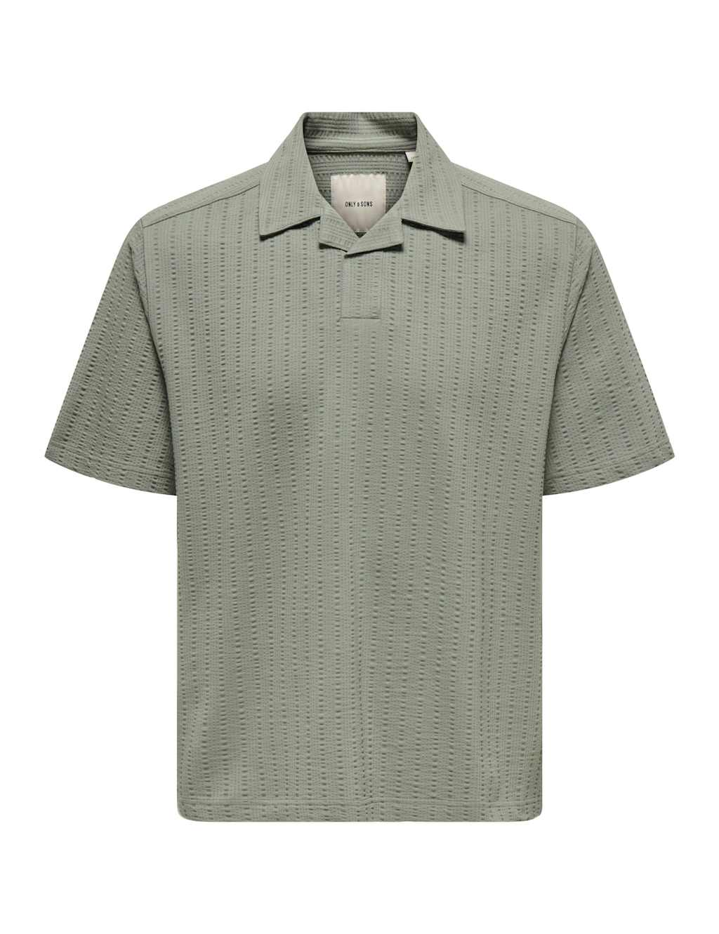 ONLY & SONS Cotton Rich Textured Polo Shirt Green