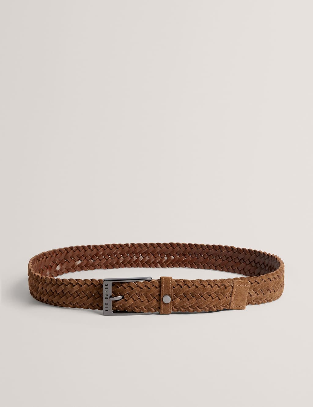 Ted Baker Suede Braided Belt Brown