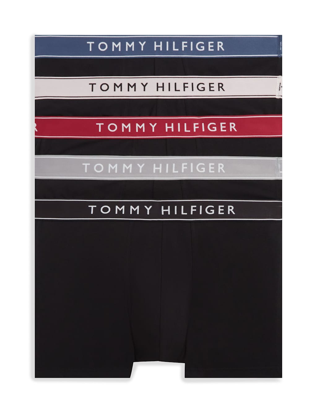 Tommy Hilfiger Men's 5 Pack Cotton Rich Logo Waistband Trunks - L - Black Mix - Available at M&S