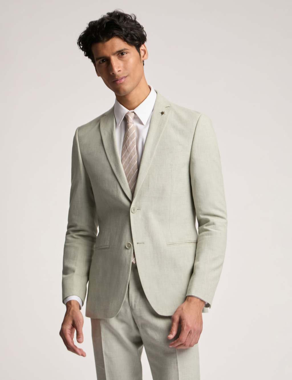 Slim Fit Linen Rich Suit Jacket