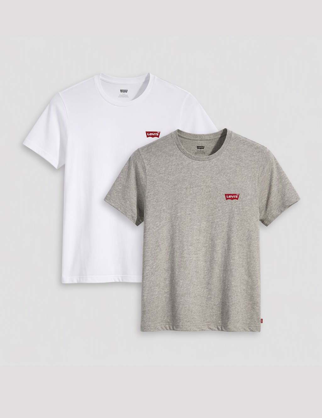 Levi's Men's 2 Pack Pure Cotton Logo T-Shirts - S - Grey Mix - Available at M&S