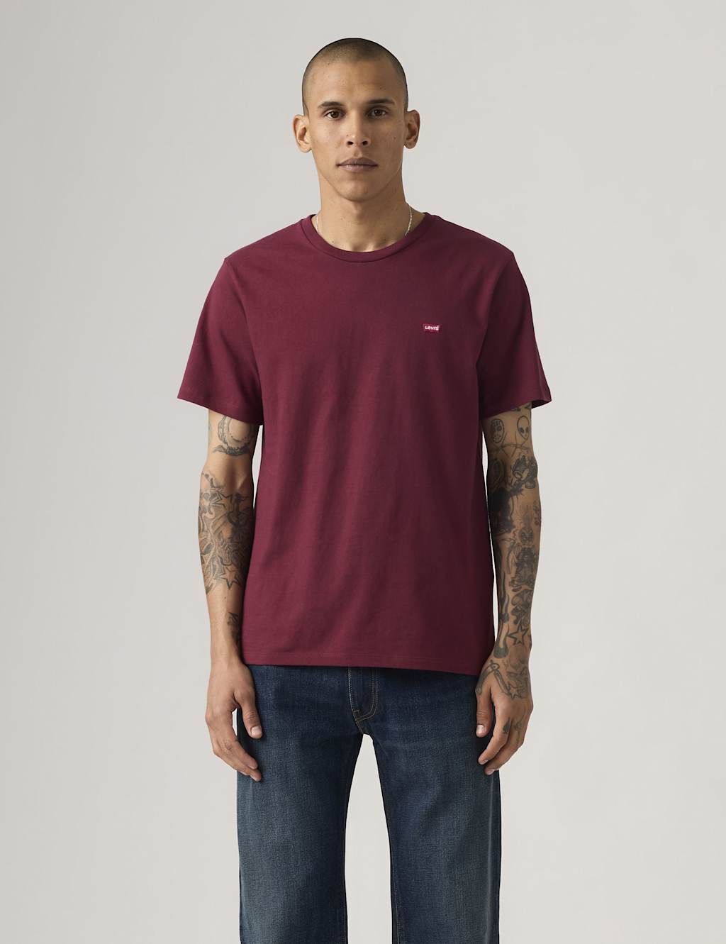 Levi's Men's Original Housemark Pure Cotton Jersey T-Shirt - 2XL - Dark Red - Available at M&S