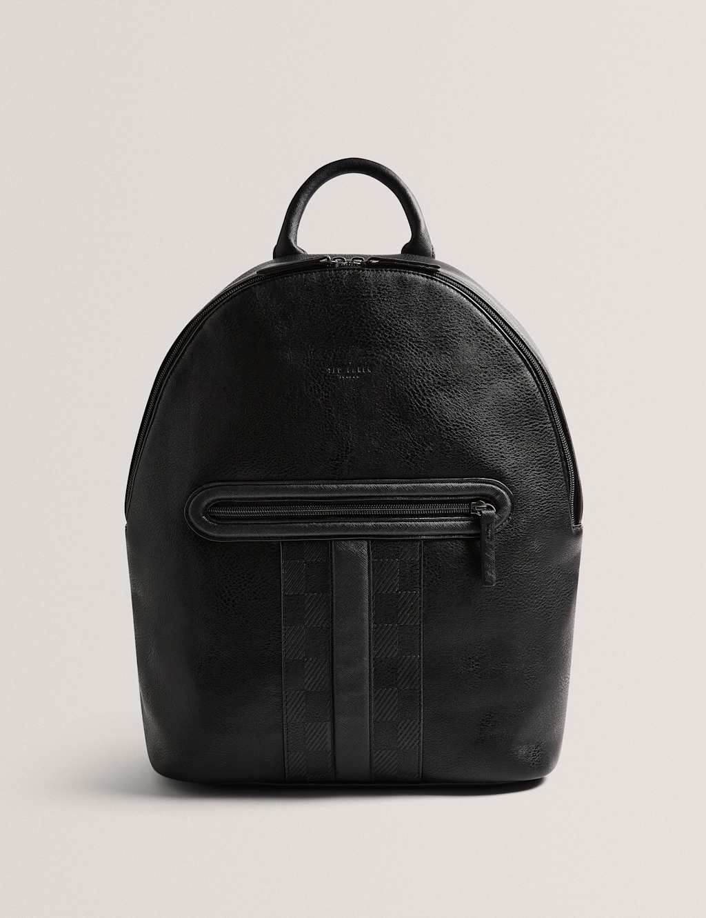 Ted Baker Faux Leather Checked Backpack Black