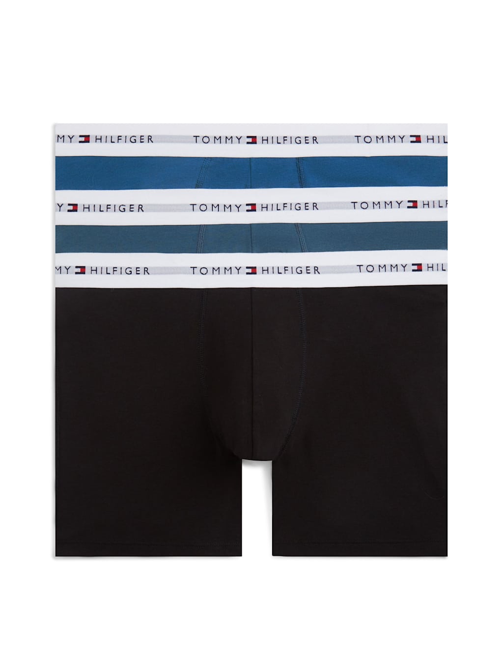 Tommy Hilfiger Men's 3 Pack Signature Cotton Rich Boxers - 2XL - Blue Mix - Available at M&S