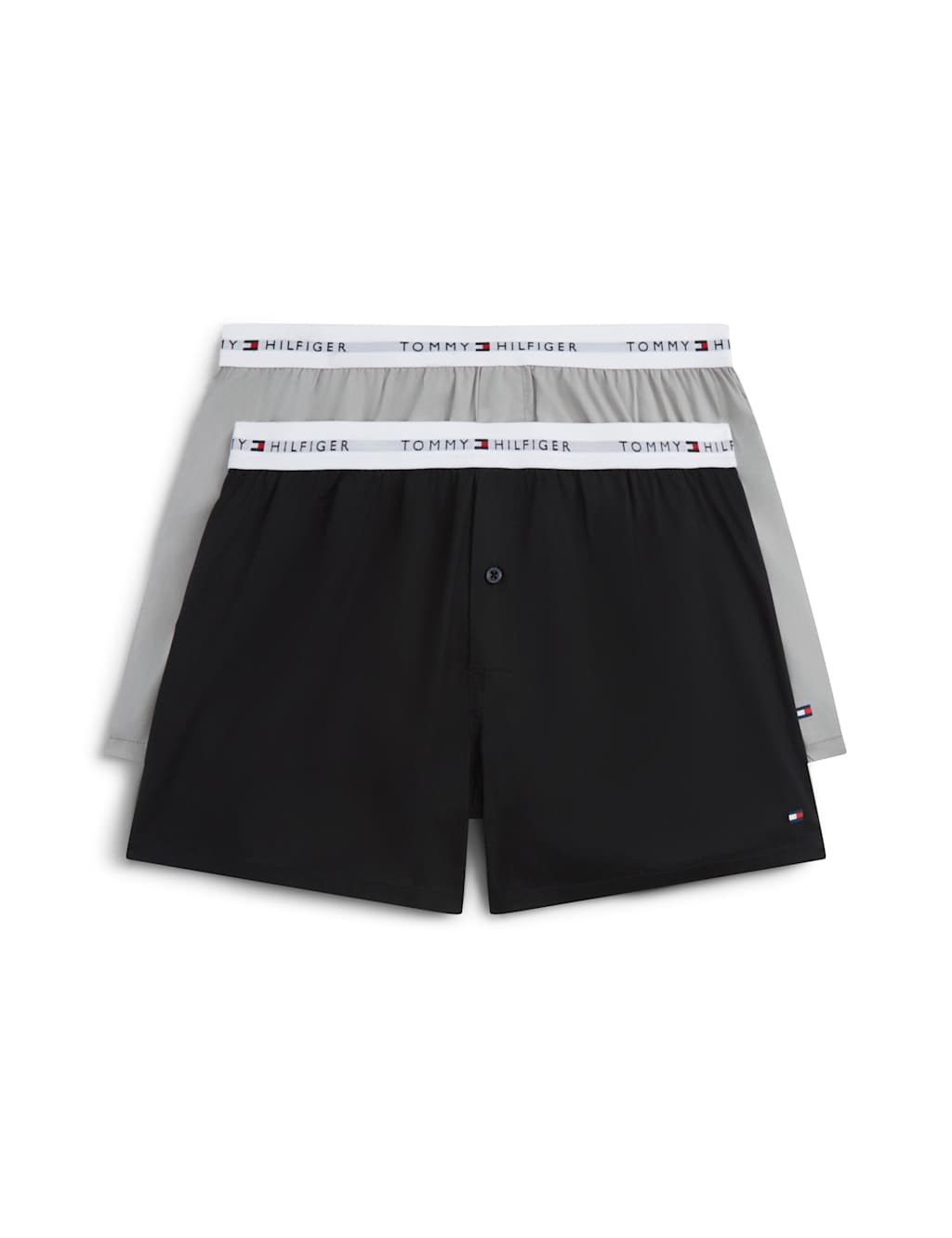 Tommy Hilfiger Men's 2 Pack Signature Pure Cotton Woven Boxers - XL - Black Mix - Available at M&S