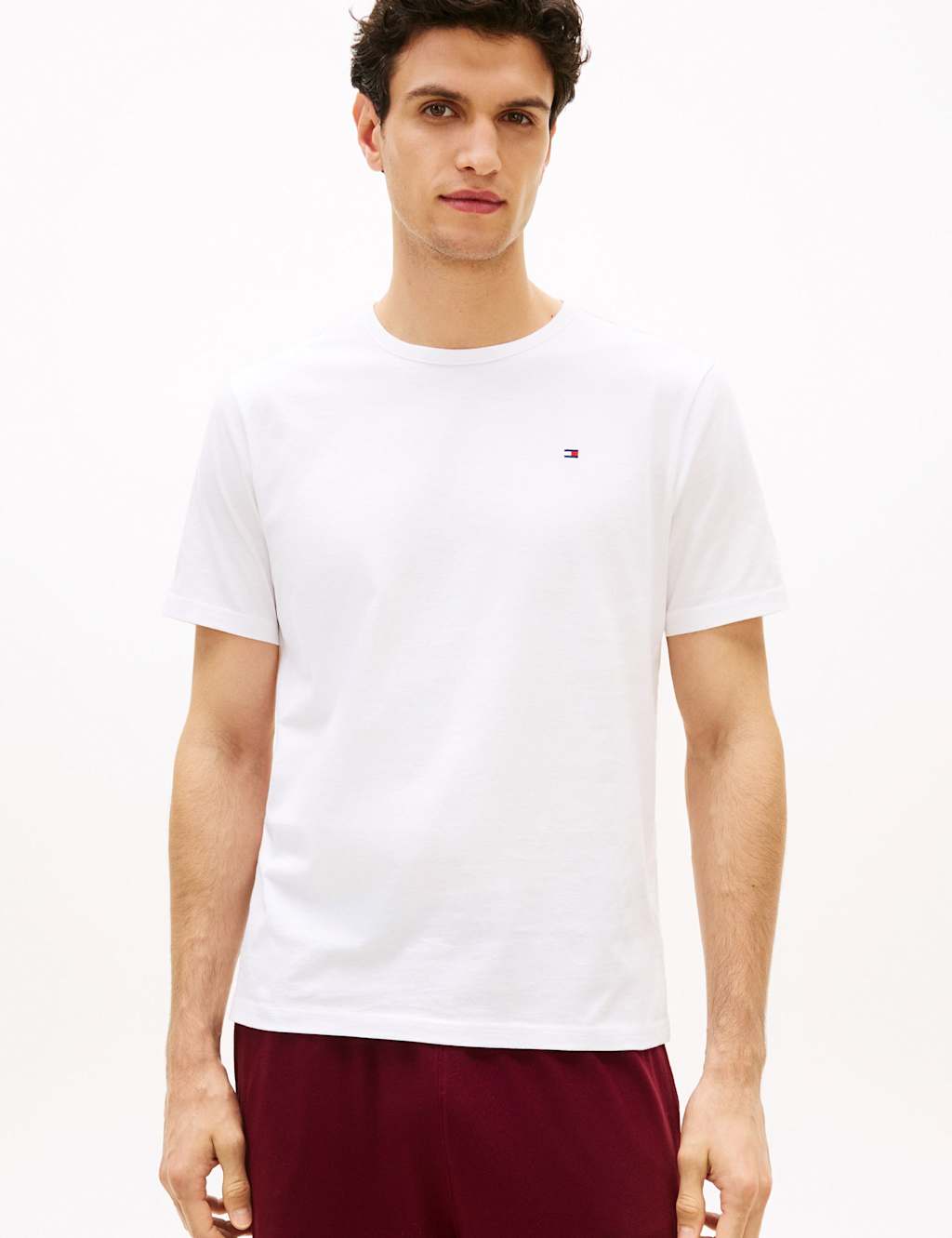 Tommy Hilfiger Men's 3 Pack Signature Pure Cotton T-Shirts - M - Blue Mix - Available at M&S