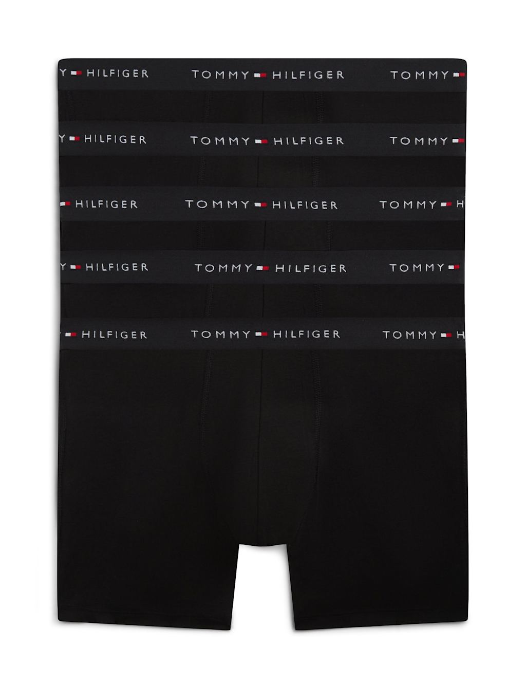 Tommy Hilfiger Men's 5 Pack Signature Cotton Rich Boxers - M - Black - Available at M&S