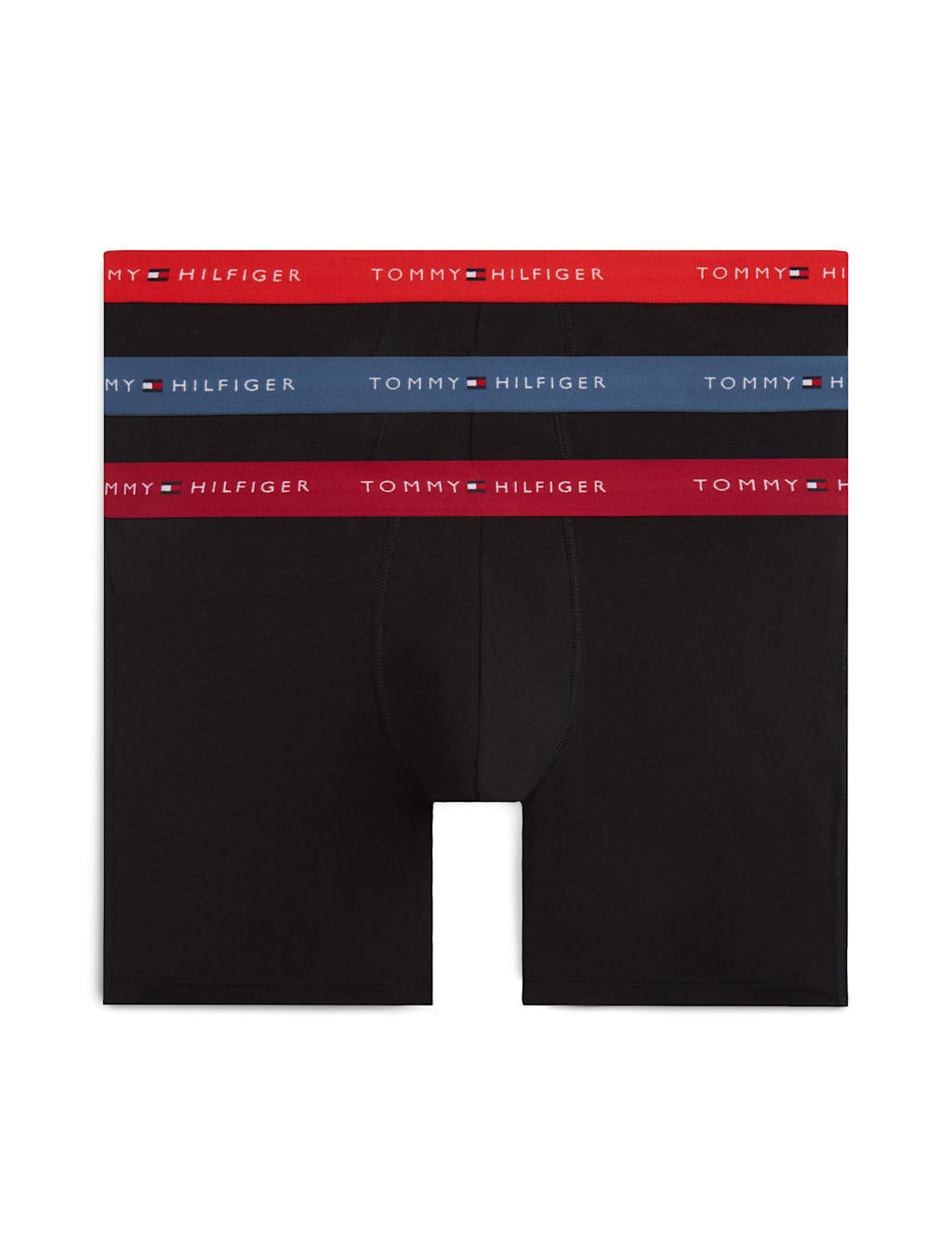 Tommy Hilfiger Men's 3 Pack Signature Cotton Rich Boxers - S - Blue Mix - Available at M&S