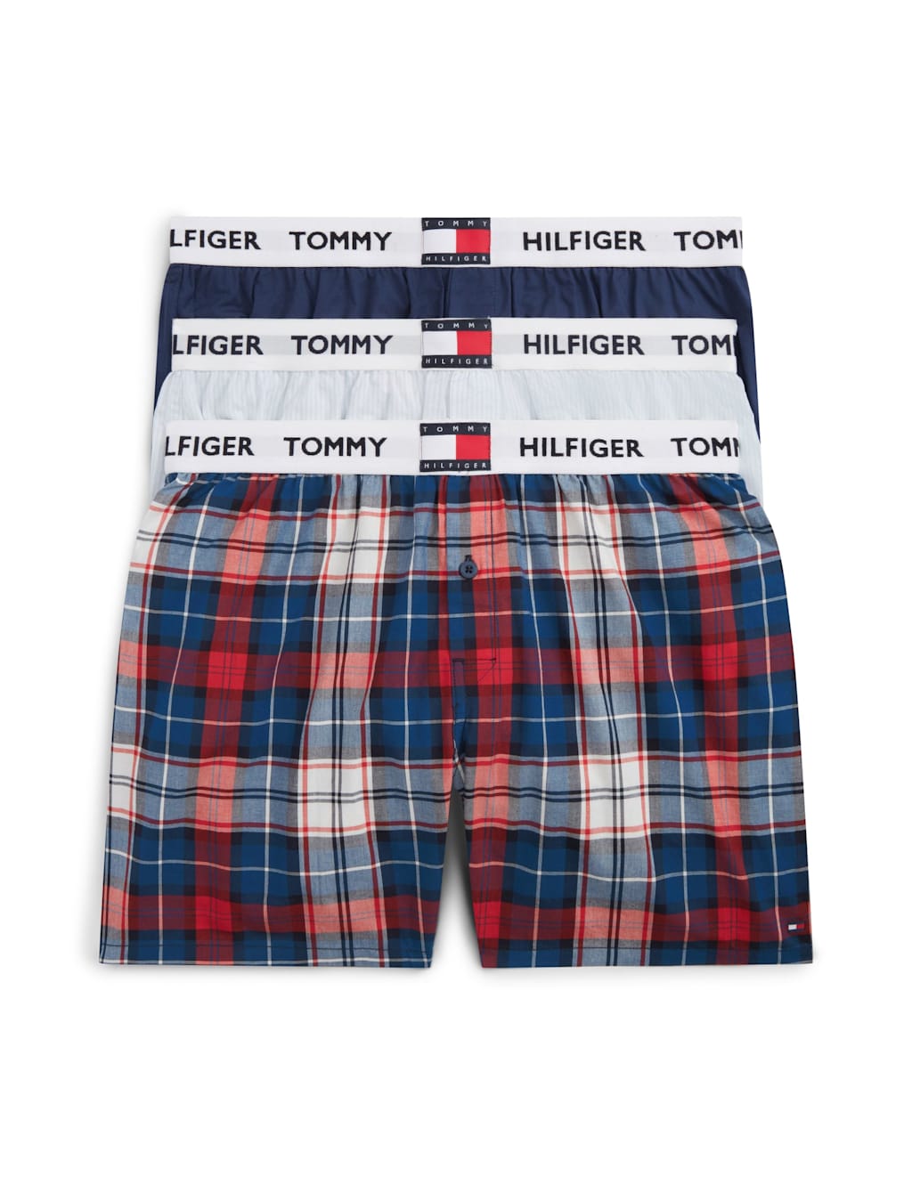 Tommy Hilfiger Men's 3 Pack Heritage Pure Cotton Boxers - M - Navy Mix - Available at M&S