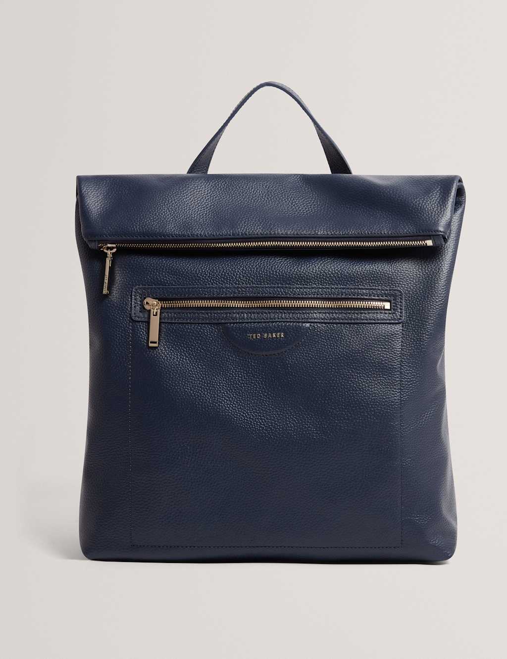 Ted Baker Essaya Leather Fold Over Backpack Navy