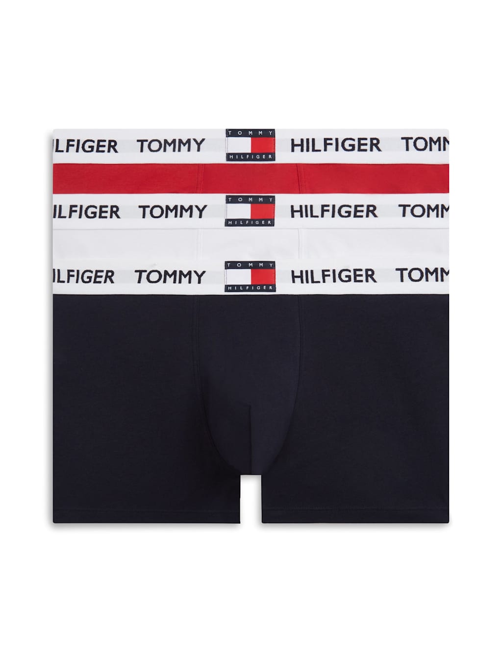 Tommy Hilfiger Men's 3 Pack Cotton Rich Trunks - S - Red Mix - Available at M&S