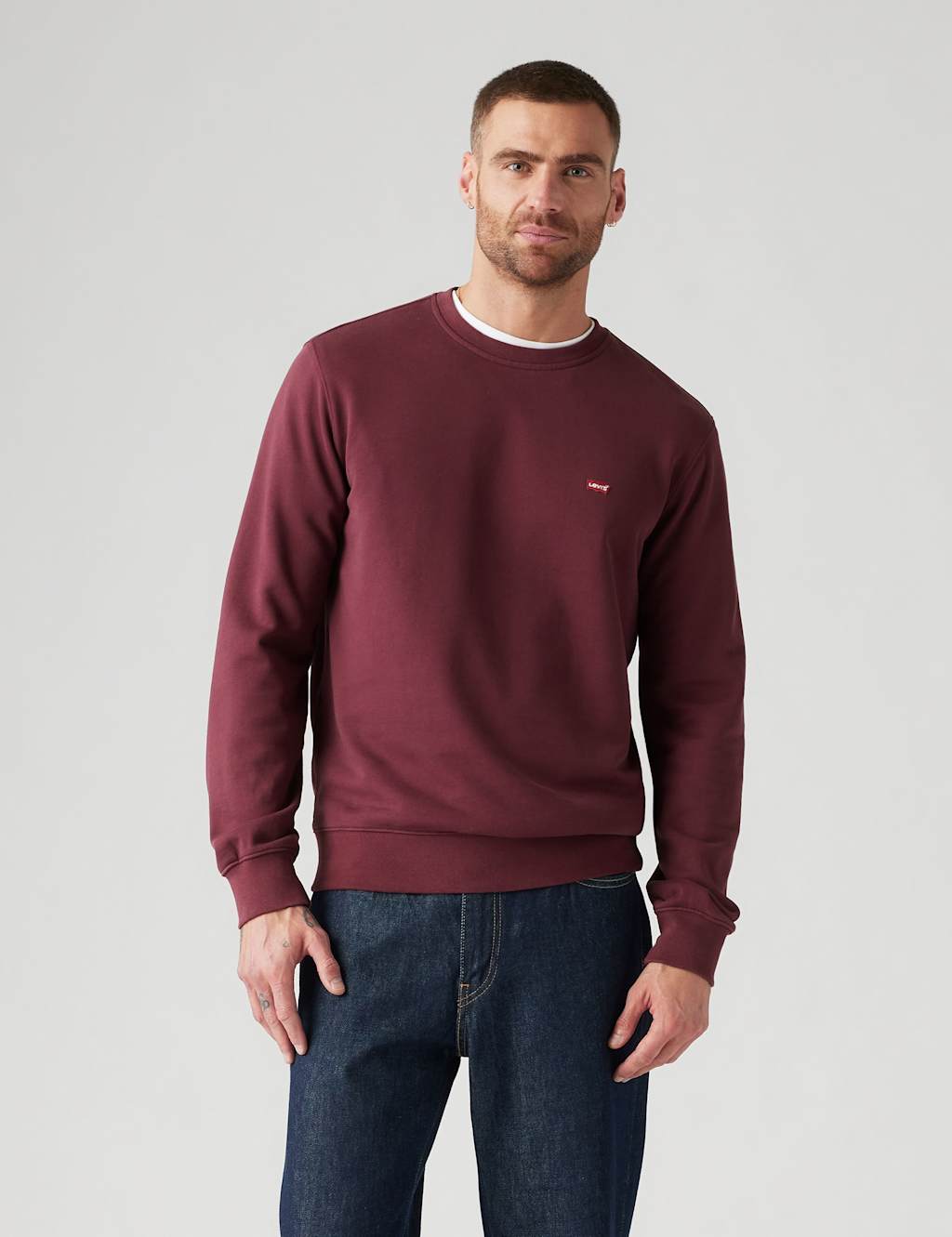 Levi's Men's Regular Fit Pure Cotton Crew Neck Sweatshirt - 2XL - Burgundy - Available at M&S