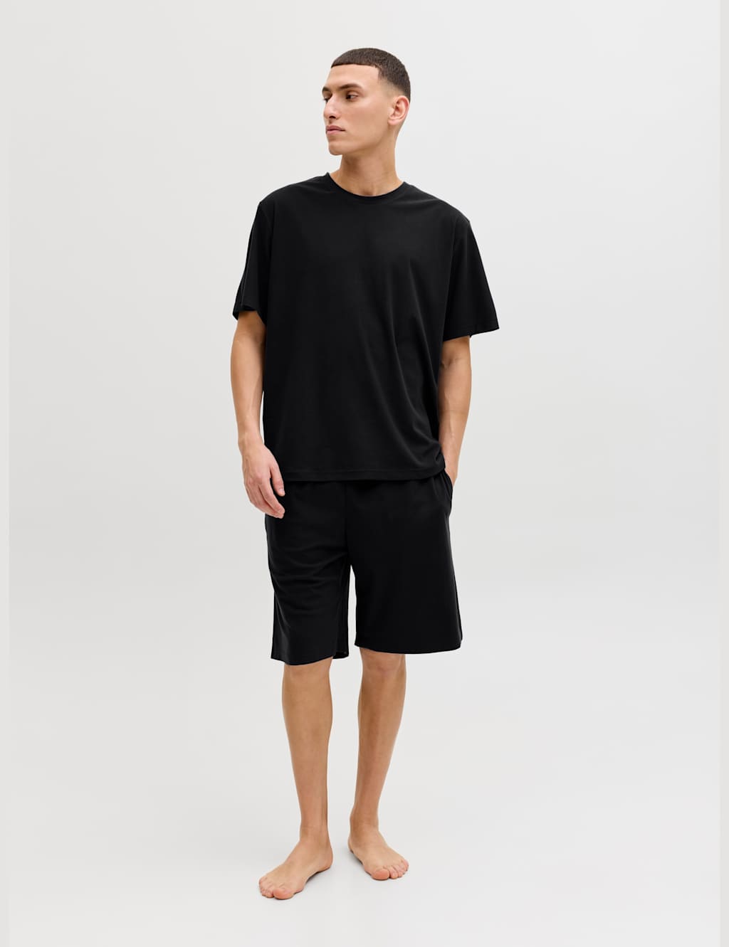 Jack & Jones Men's Elasticated Pyjama Set - XL - Black - Available at M&S