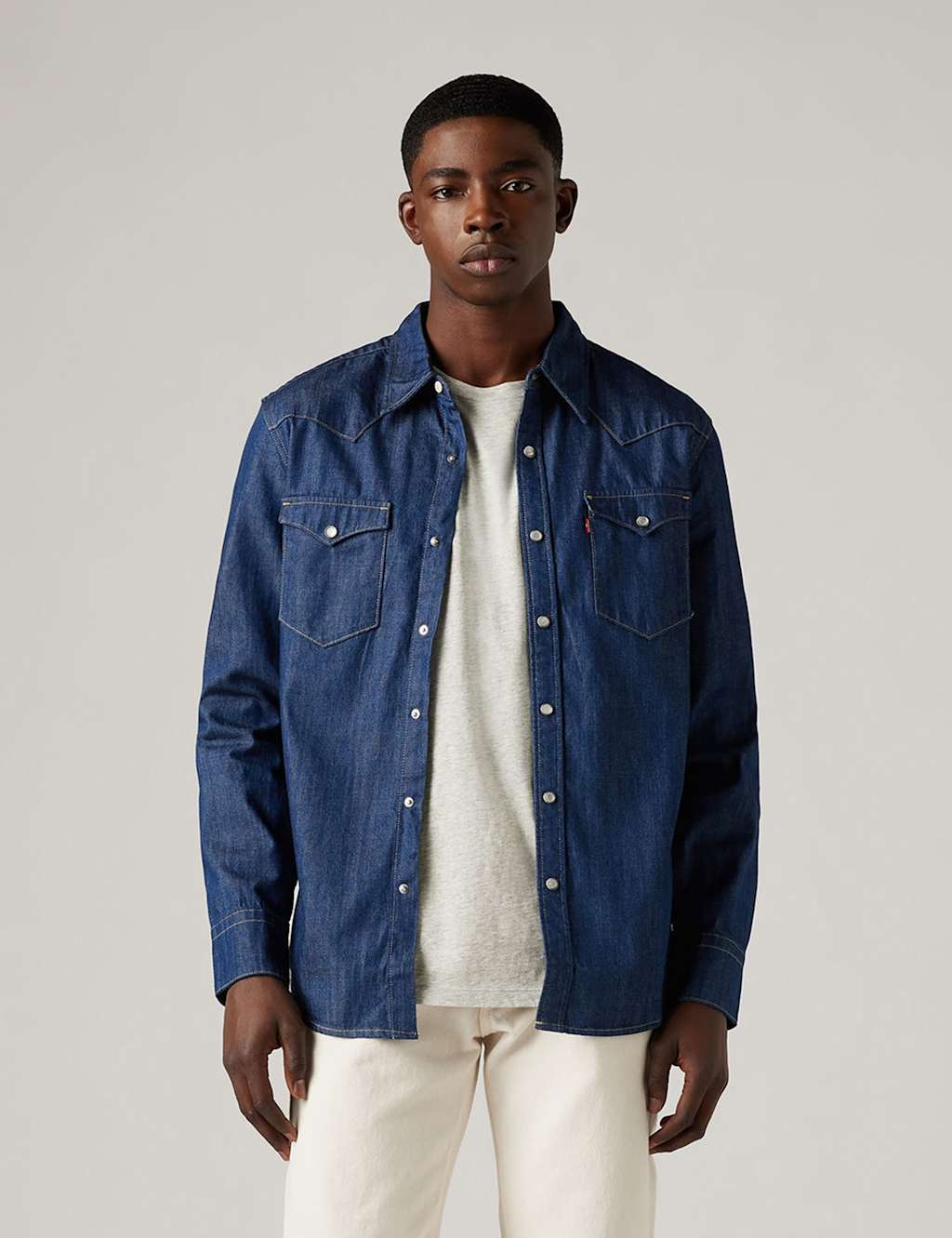 Levi's Men's Regular Fit Denim Western Shirt - 2XL - Dark Indigo - Available at M&S