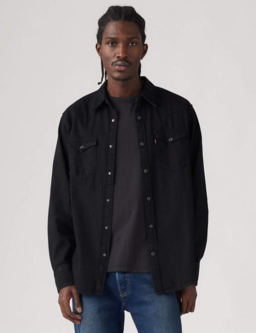 Levi's Men's Regular Fit Denim Western Shirt - L - Black - Available at M&S