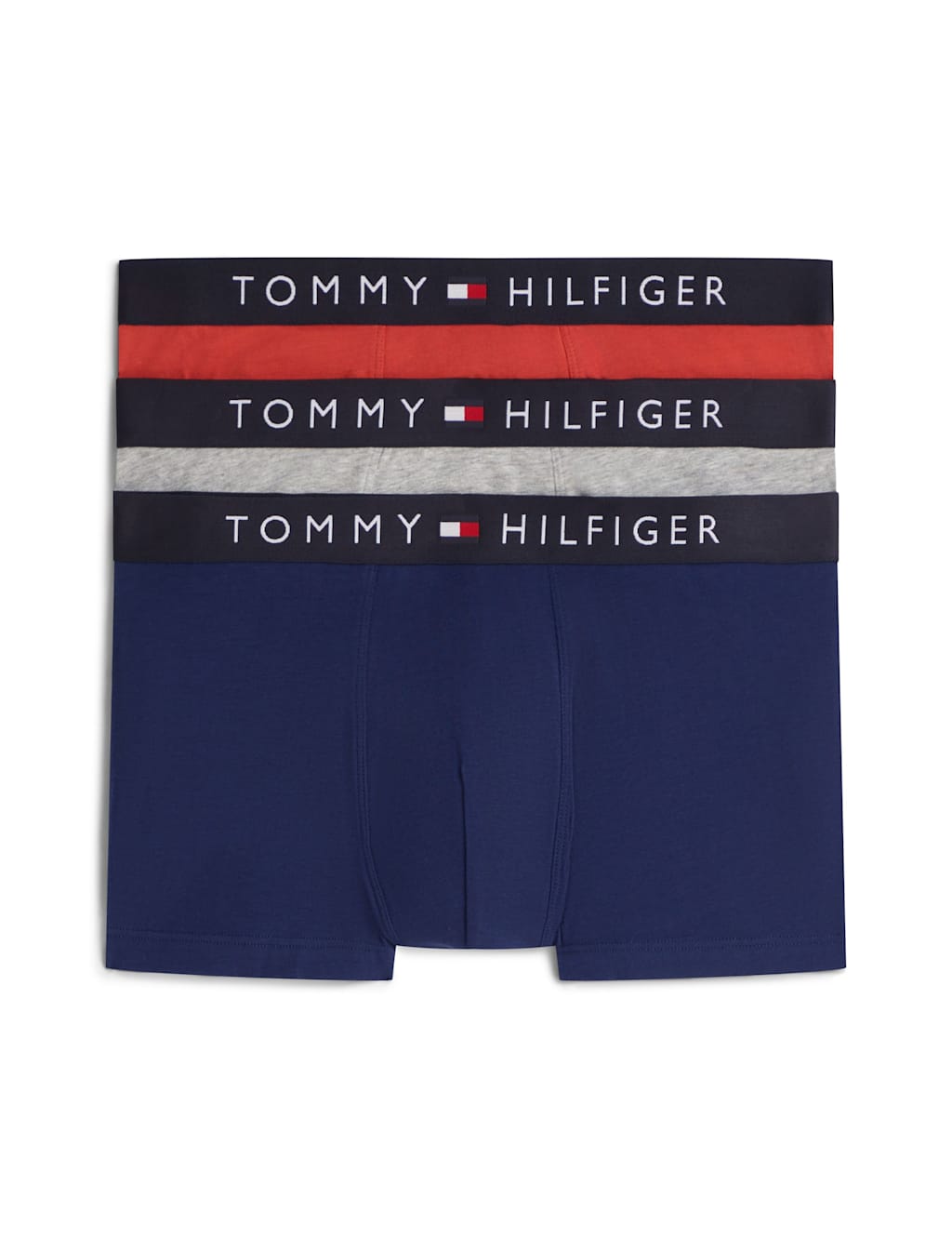 Tommy Hilfiger Men's 3 Pack Original Cotton Rich Trunks - M - Navy Mix - Available at M&S