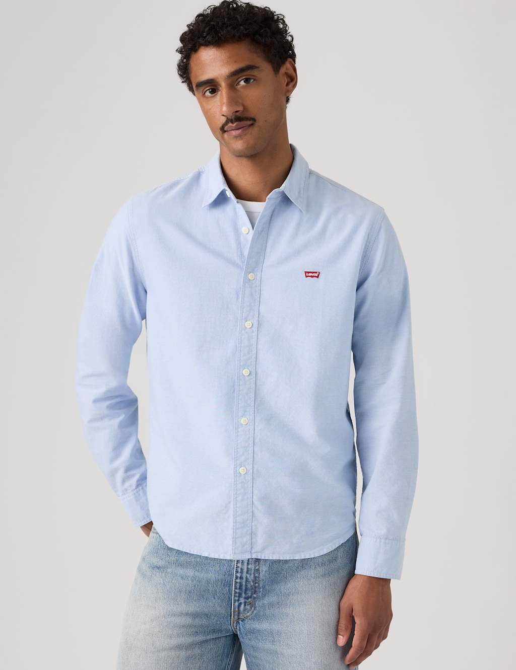 Levi's Men's Regular Fit Pure Cotton Oxford Shirt - L - Light Blue - Available at M&S