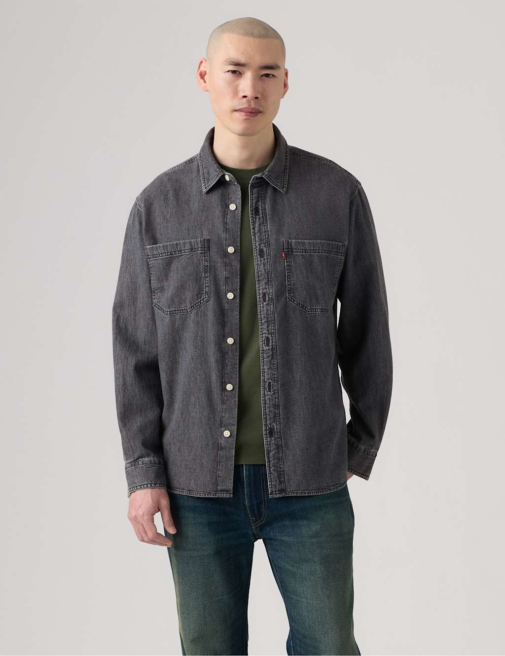 Levi's Men's Relaxed Fit Pure Cotton Denim Overshirt - XL - Black - Available at M&S