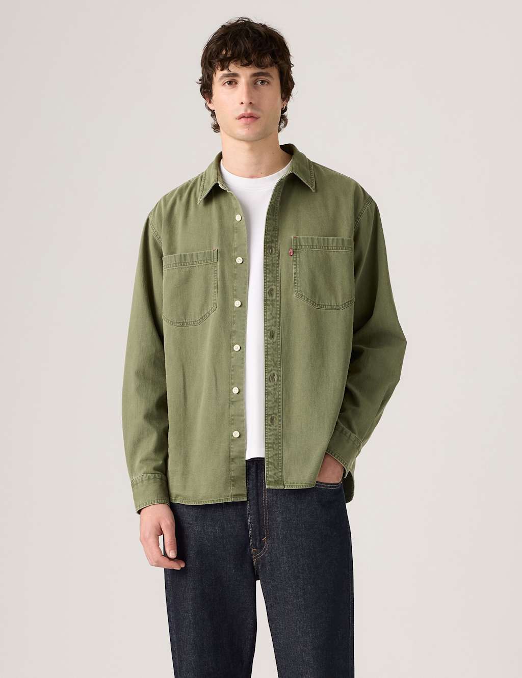 Levi's Men's Relaxed Fit Pure Cotton Denim Shirt - 2XL - Olive - Available at M&S
