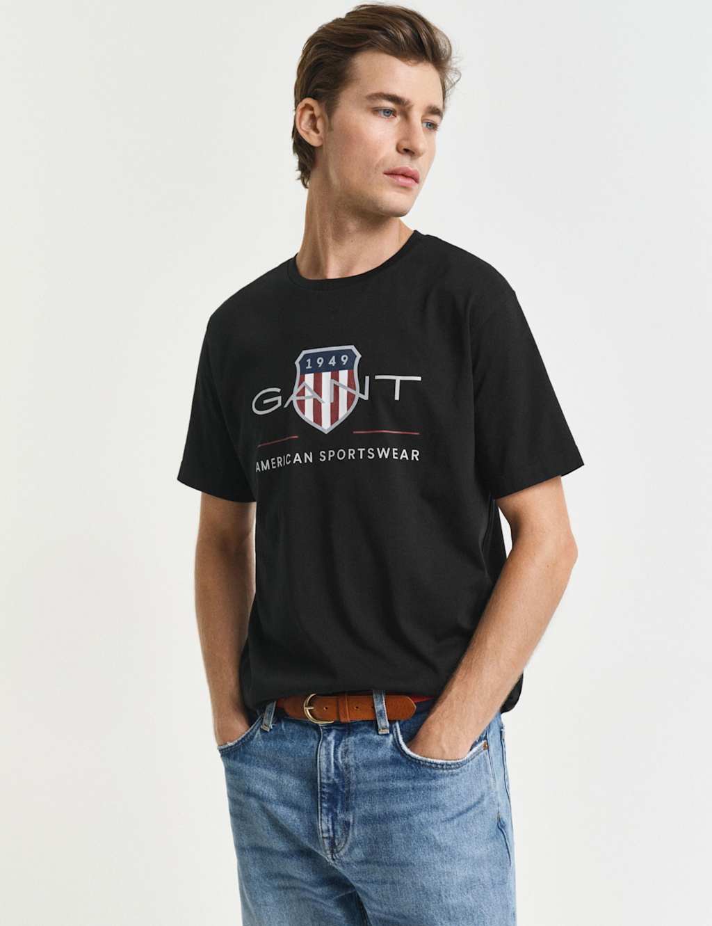 GANT Pure Cotton Archive Shield Crew Neck T-Shirt Black