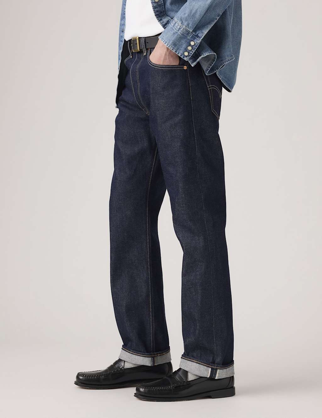 Levi's Men's 501 Straight Fit Jeans - 36 - Dark Blue Denim - Available at M&S