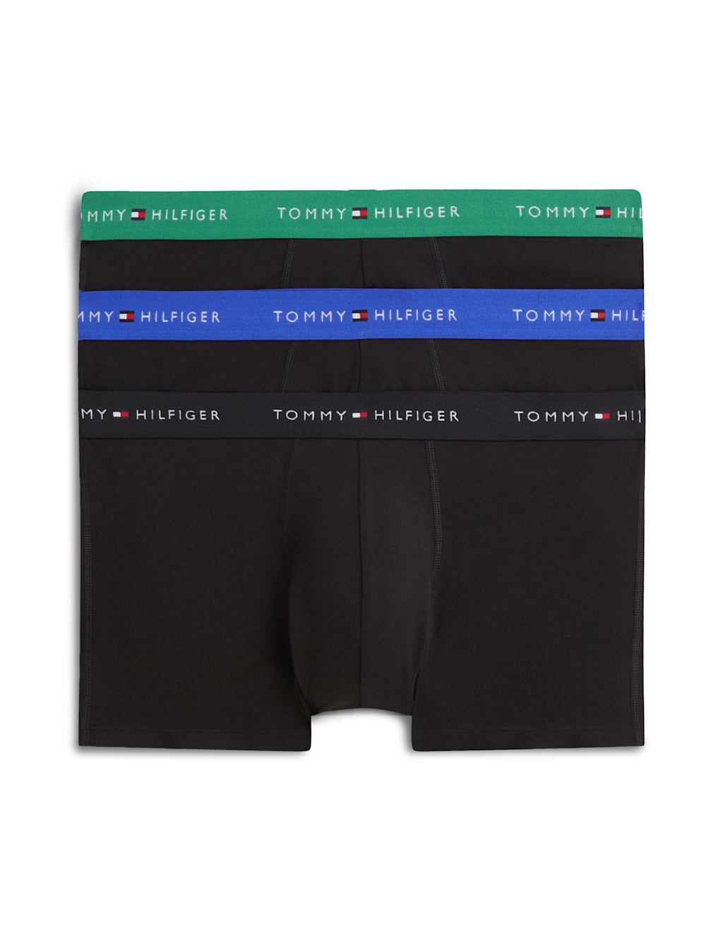 Tommy Hilfiger Men's 3 Pack Cotton Rich Trunks - XL - Black Mix - Available at M&S