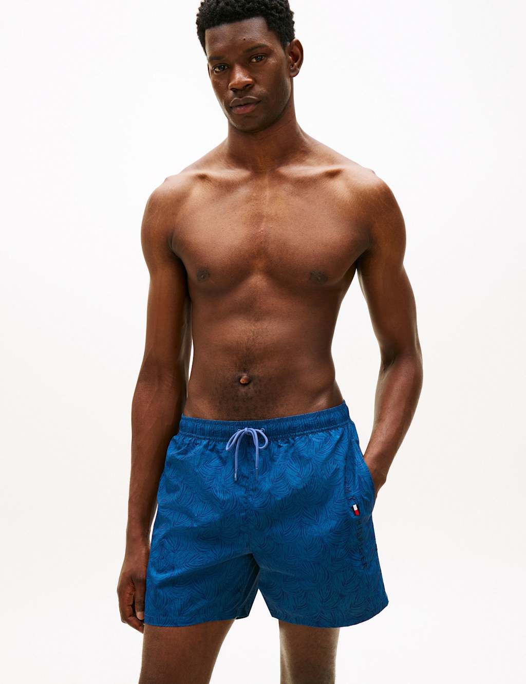 Tommy Hilfiger Men's Original Printed Swim Shorts - XL - Blue Mix - Available at M&S