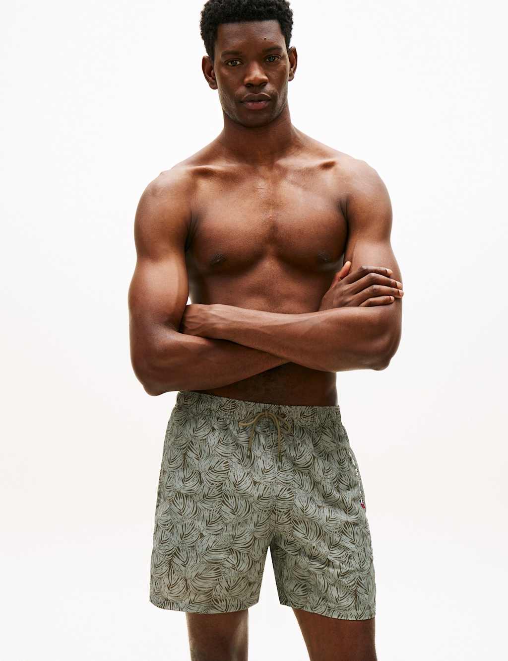 Tommy Hilfiger Men's Original Printed Swim Shorts - M - Khaki Mix - Available at M&S