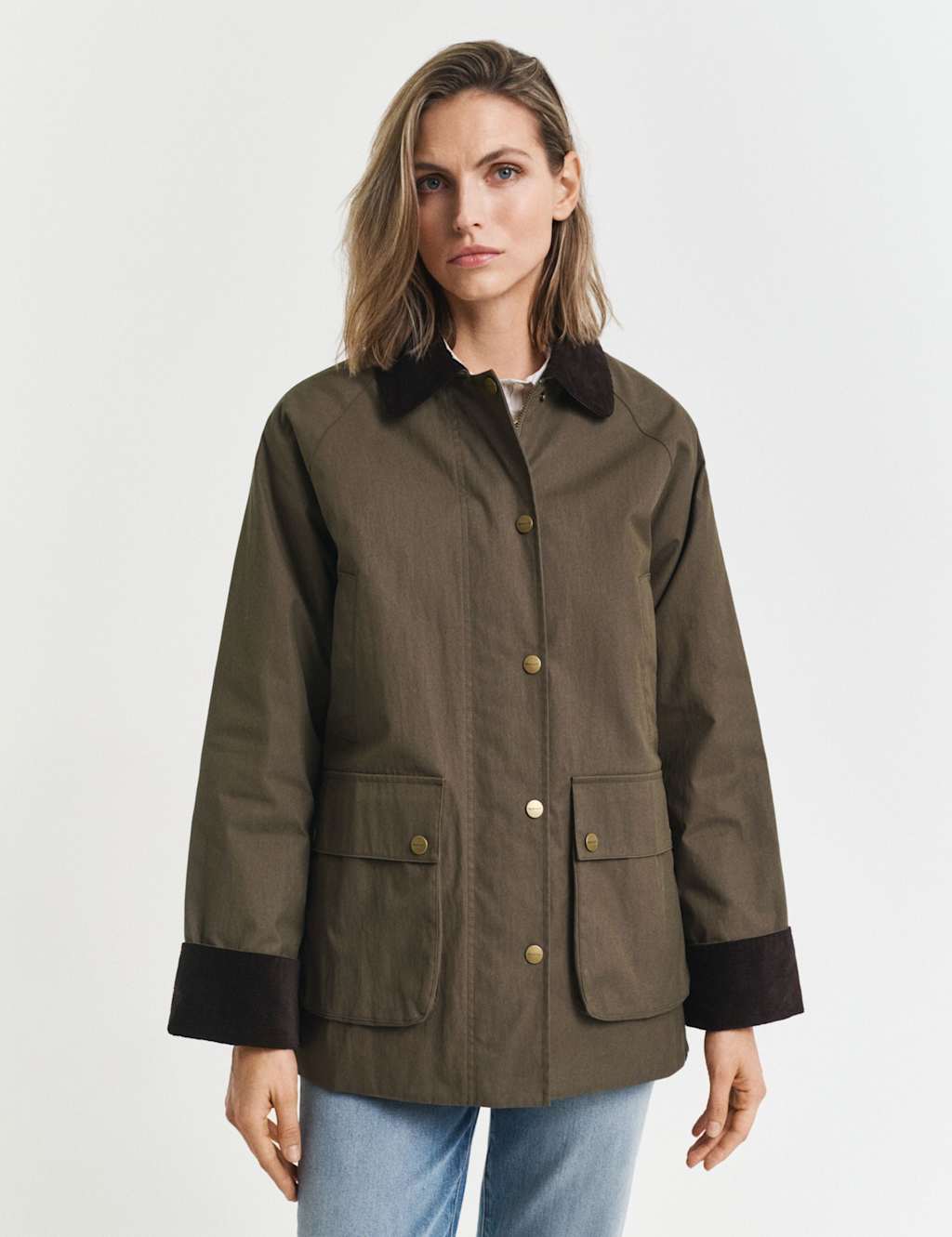 GANT Waxed Cotton Utility Jacket Khaki