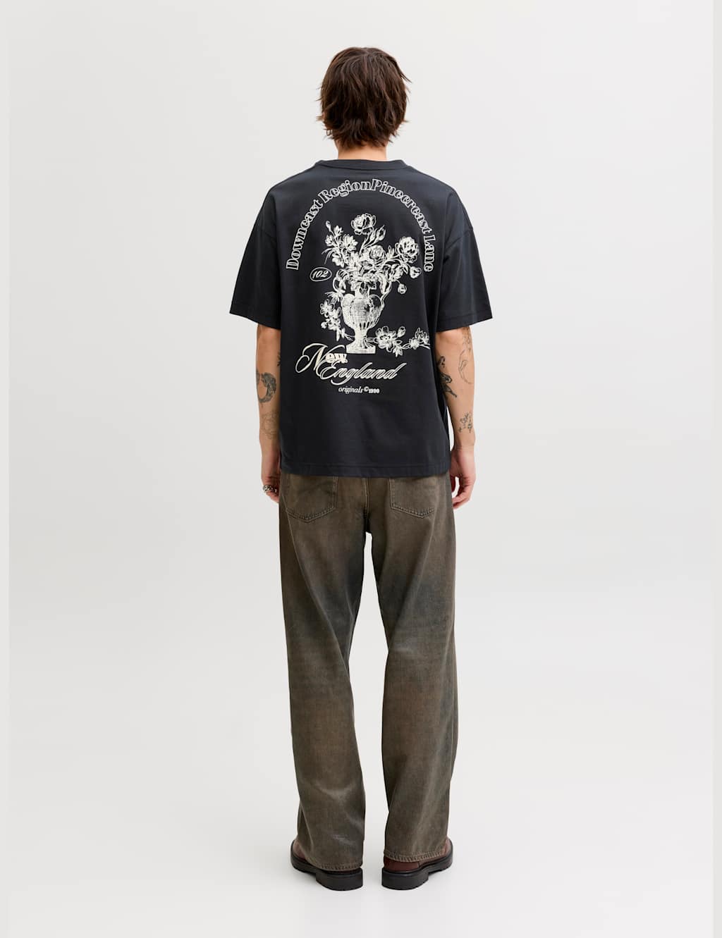Jack & Jones Men's Pure Cotton Back Graphic T-Shirt - L - Black - Available at M&S