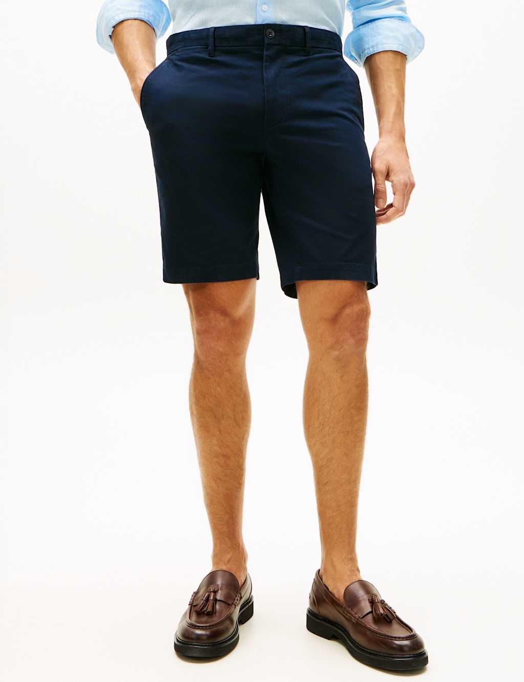 Tommy Hilfiger Men's Regular Fit Chino Shorts - 38 - Navy - Available at M&S