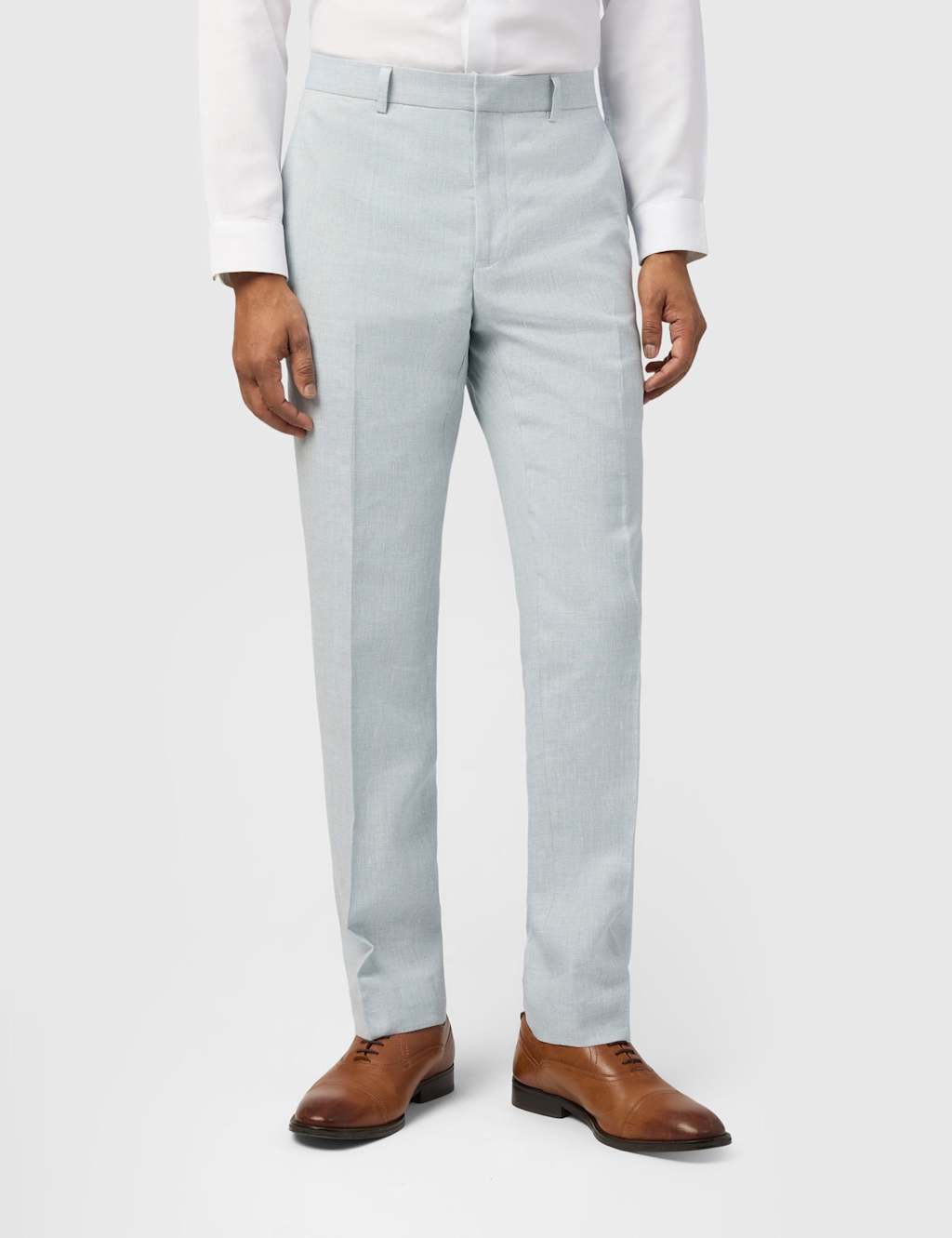 Ted Baker Men's Slim Fit Linen Rich Suit Trousers - 28 - Light Blue - Available at M&S