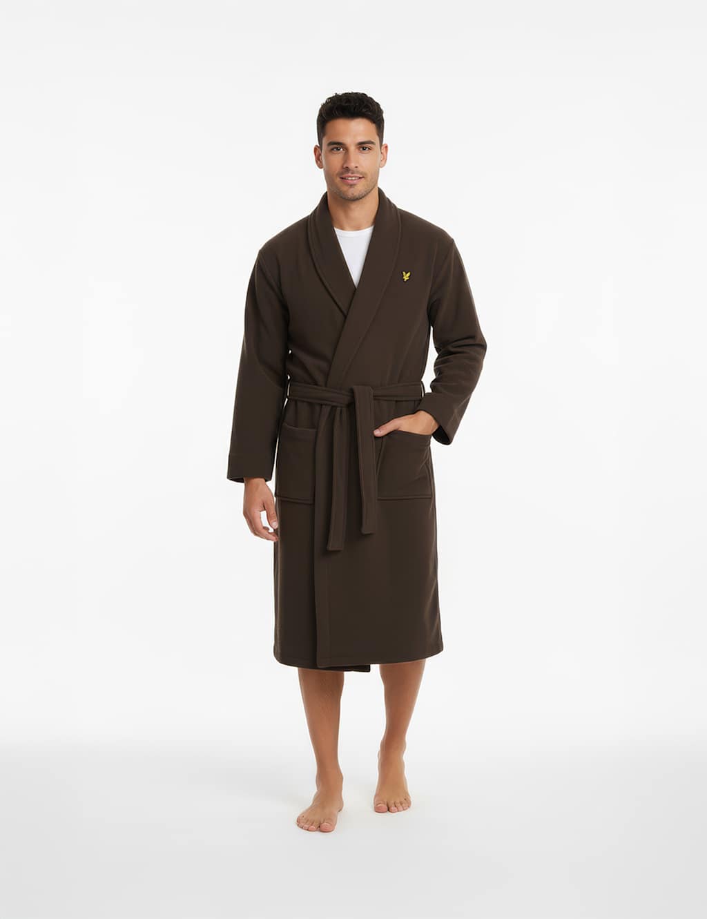 Lyle & Scott Men's Cotton Blend Dressing Gown - 2XL - Brown - Available at M&S