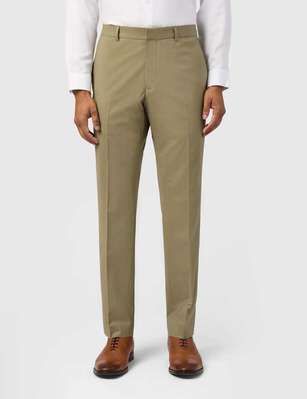 Ted Baker Men's Slim Fit Wool Blend Suit Trousers - 36 - Khaki - Available at M&S