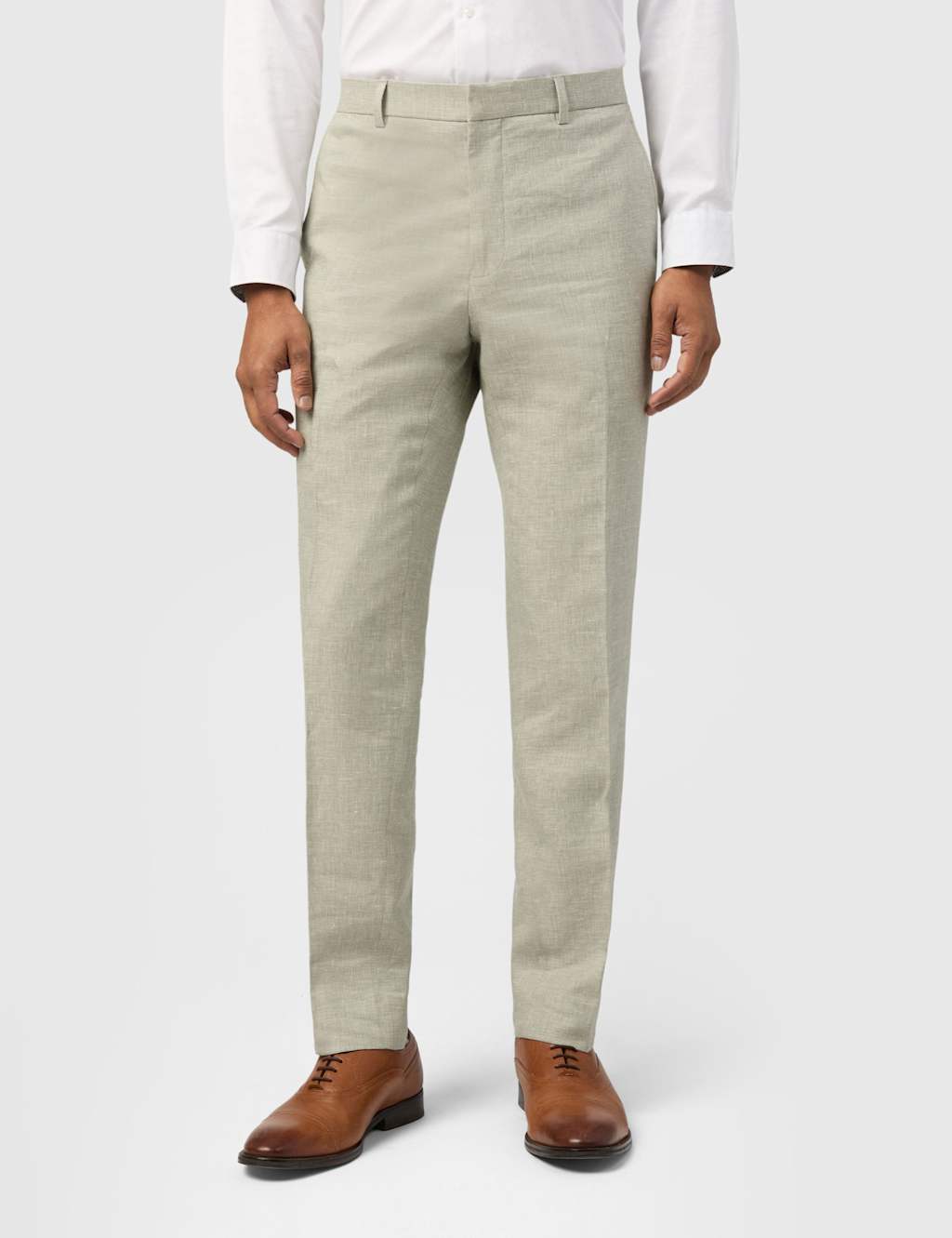 Ted Baker Men's Slim Fit Linen Rich Suit Trousers - 30 - Khaki - Available at M&S