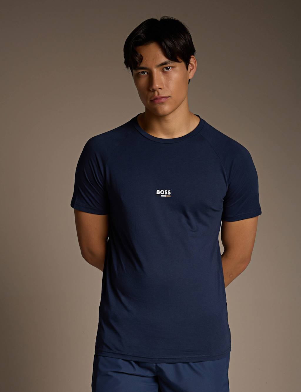 Boss Men's Slim Fit Pure Cotton T-Shirt - L - Navy - Available at M&S