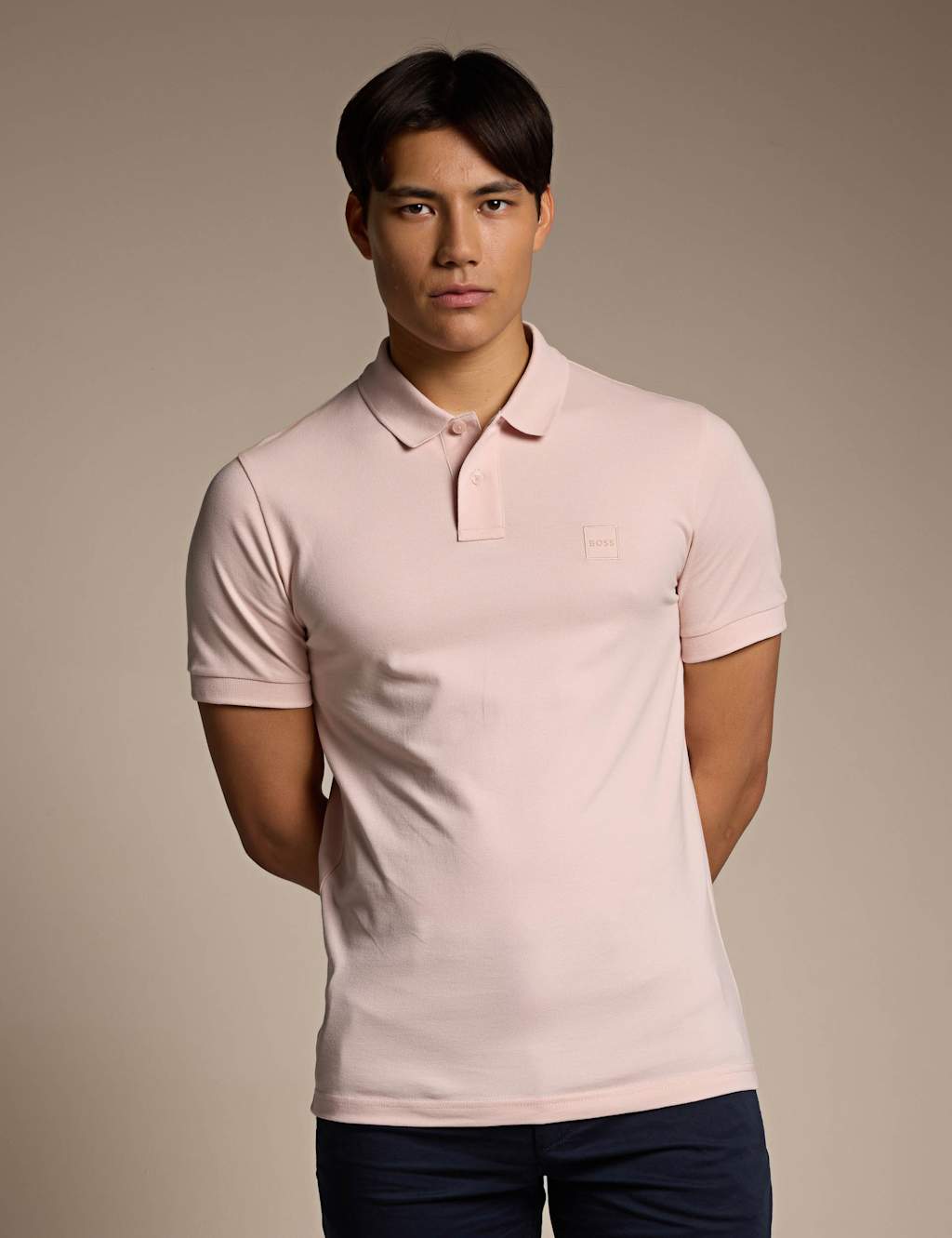 Boss Men's Passenger Logo Label Slim Fit Polo Shirt - L - Pink - Available at M&S
