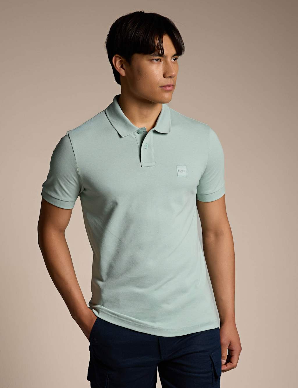 Boss Men's Passenger Logo Label Slim Fit Polo Shirt - XL - Blue - Available at M&S