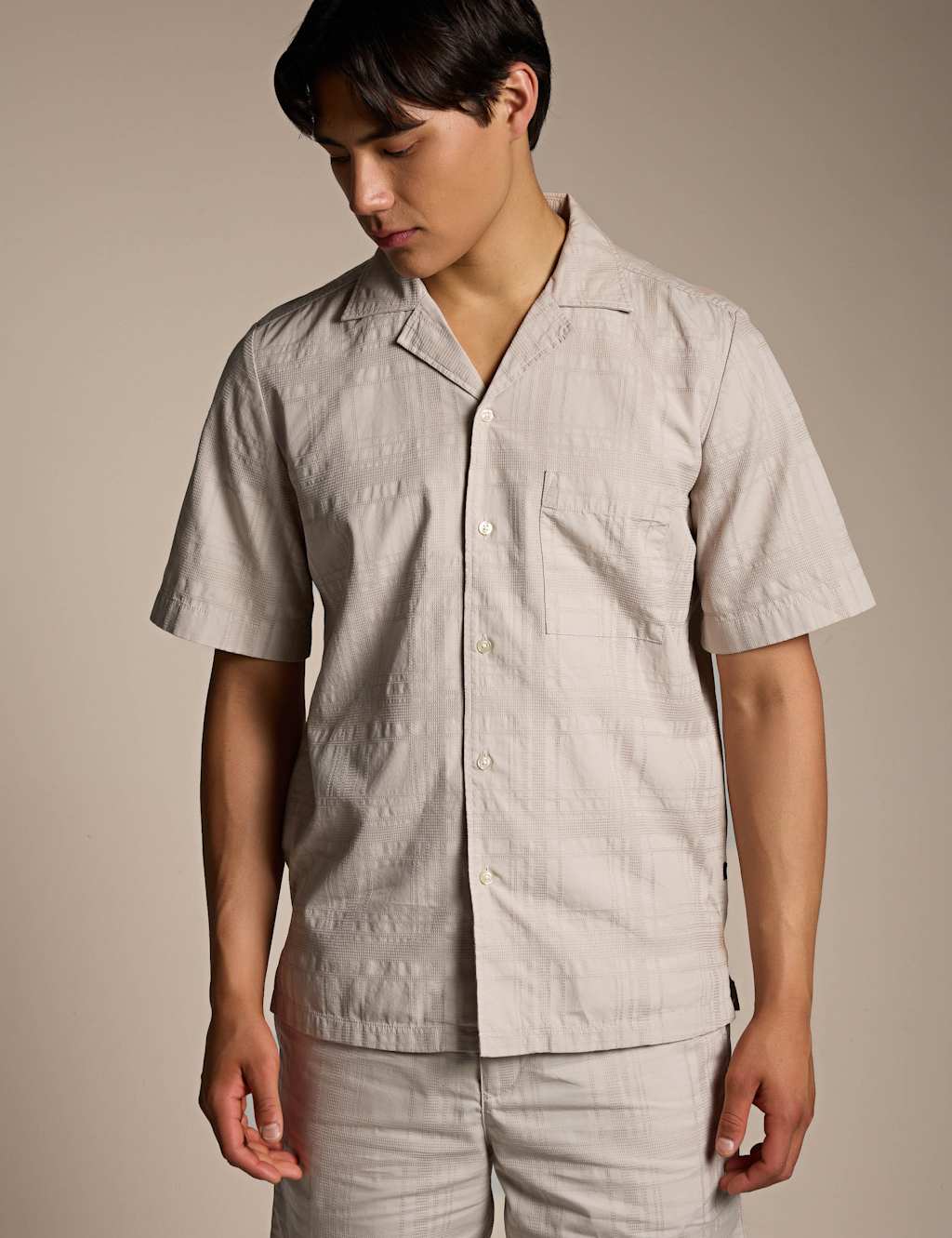 Boss Men's Regular Fit Pure Cotton Shirt - XL - Beige - Available at M&S
